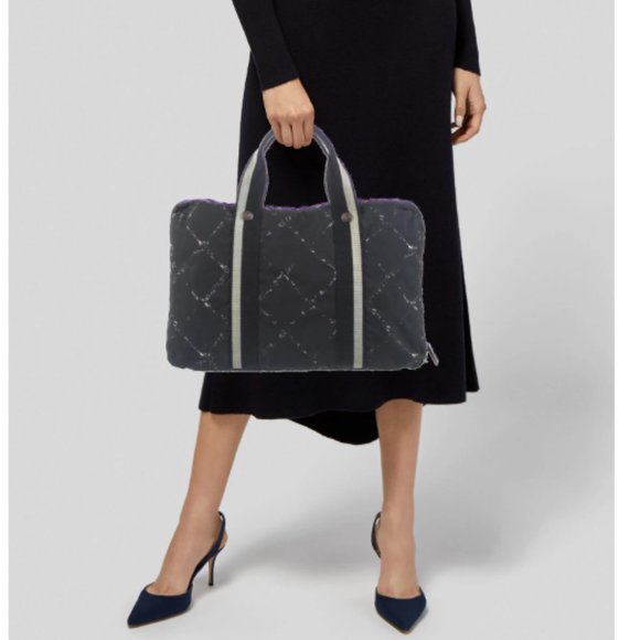 AUTHENTIC CHANEL TRAVEL LINE LIGNE BRIEFCASE WITH POUCH 5934332 MADE IN ITALY - Picture 16 of 16